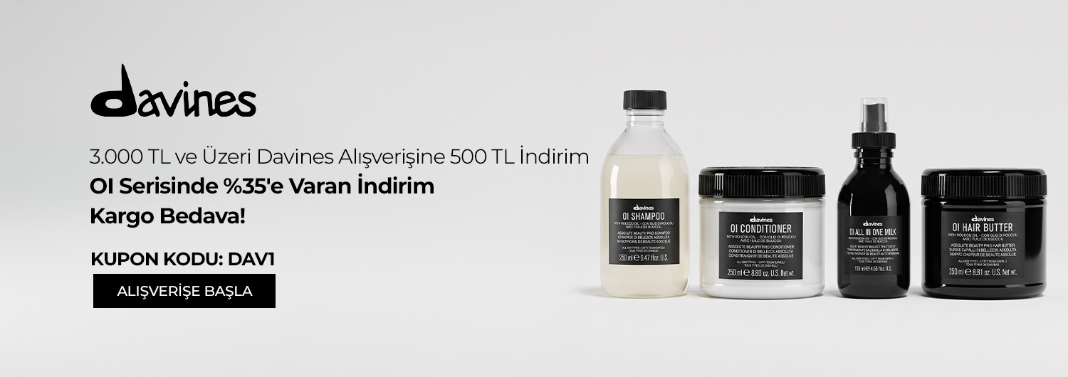 Bundle (set) stok kodlu ürünler dahil değildir; sadece kampanya altında listelenen tüm ürünler dahildir.
3.000 TL ve üzeri Davines alışverişlerinizde "DAV1" kupon kodu ile 500 TL indirim sepette uygulanacak olup, OI serisi ürünlerinde %35'e varan indirimler ürün fiyatlarına yansıtılmıştır. Kampanya kapsamında tüm siparişlerde kargo bedavadır.
Kampanyadan yararlanmak için sepete eklenen Davines ürünleri belirlenen kampanya koşulları üzerinden hesaplanacaktır.
Bu indirim alışveriş/kullanıcı başına tek seferlik geçerlidir, katlanmaz ve diğer kampanya veya kupon kodlarıyla birleştirilemez.
Kısmi iade durumunda, iade tutarı ürünün satın alınan
indirimli / kampanyalı net fiyatı üzerinden hesaplanır.
İade durumunda, kampanya kapsamı dışındaki diğer sepet avantajları veya kargo baremleri değişiklik gösterebilir.