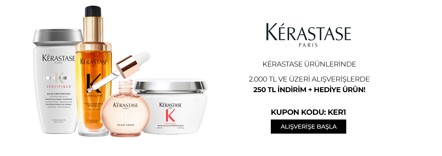 Kampanya 01.09.2026 – 15.09.2026 tarihleri arasında geçerlidir. Bundle (set) stok kodlu ürünler dahil değildir; sadece kampanya altında listelenen tüm ürünler dahildir. İndirim, 2.000 TL ve üzeri Kérastase alışverişlerinizde KER1 kupon kodu ile sepette anında 250 TL düşerek uygulanacaktır. Kampanyadan yararlanmak için sepete eklenen Kérastase ürünleri belirlenen kampanya koşulları üzerinden hesaplanacaktır.
İndirim alışveriş başına ve kullanıcı başına tek seferlik geçerlidir, katlanmaz , diğer kampanyalarla birleştirilemez.. Hediye ürün stoklarla sınırlıdır.
Kısmi iade durumunda, iade tutarı ürünün satın alınan
indirimli / kampanyalı net fiyatı üzerinden hesaplanır.
İade durumunda, kampanya kapsamı dışındaki diğer sepet avantajları veya kargo baremleri değişiklik gösterebilir.