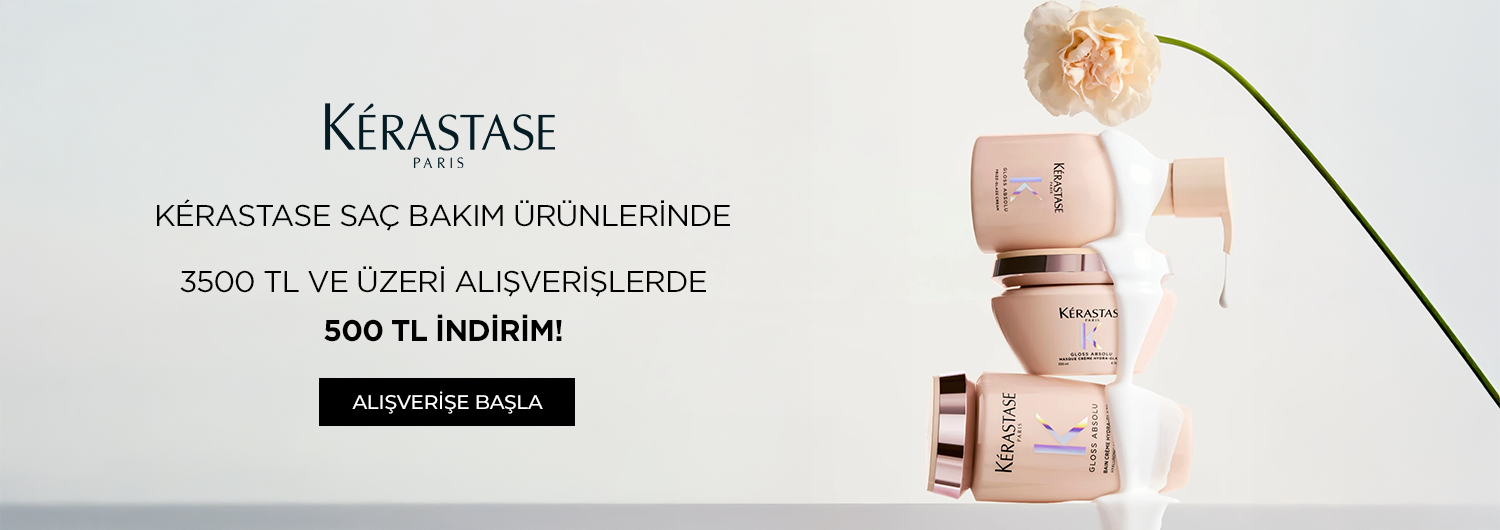 Bundle (set) stok kodlu ürünler dahil değildir; sadece kampanya altında listelenen tüm ürünler dahildir.
3500 TL ve üzeri alışverişlerinizde 500 TL indirim sepette otomatik olarak uygulanacaktır. Her müşteri 1 kez yararlanabilir. Kampanyadan yararlanmak için sepete eklenen Kerastase ürünleri belirlenen kampanya koşulları üzerinden hesaplanacaktır.
Bu indirim alışveriş başına/kullanıcı başına tek seferlik geçerlidir ve katlanmaz.
Kısmi iade durumunda, iade tutarı ürünün satın alınan
indirimli / kampanyalı net fiyatı üzerinden hesaplanır.
İade durumunda, kampanya kapsamı dışındaki diğer sepet avantajları veya kargo baremleri değişiklik gösterebilir.