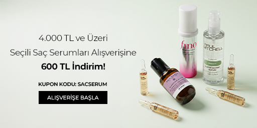 Kampanya 02.09.2026 – 30.09.2026 tarihleri arasında geçerlidir. Bundle (set) stok kodlu ürünler dahil değildir; sadece kampanya altında listelenen tüm ürünler dahildir.
İndirim, "SACSERUM" kupon kodu kullanıldığında 4.000 TL ve üzeri sepet tutarında 600 TL olarak uygulanacaktır.
Kampanyadan yararlanmak için sepete eklenen Saç Serumu ürünleri belirlenen kampanya koşulları üzerinden hesaplanacaktır.
Bu indirim alışveriş başına/kullanıcı başına tek seferlik geçerlidir ve katlanmaz. Kampanya tek siparişte bir kez geçerlidir ve diğer kuponlarla birleştirilemez.
Kısmi iade durumunda, iade tutarı ürünün satın alınan
indirimli / kampanyalı net fiyatı üzerinden hesaplanır.
İade durumunda, kampanya kapsamı dışındaki diğer sepet avantajları veya kargo baremleri değişiklik gösterebilir.