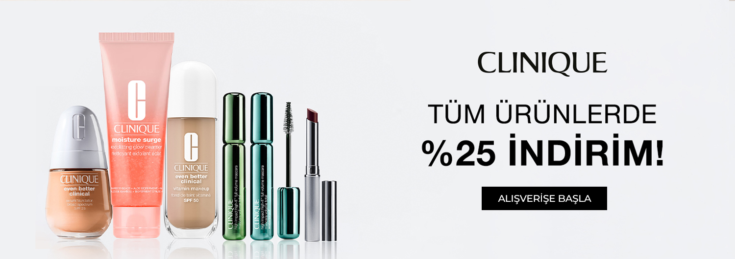Bundle (set) stok kodlu ürünler dahil değildir; sadece kampanya altında listelenen tüm ürünler dahildir.
%25 indirim ürün fiyatlarına doğrudan yansıtılmıştır.
Kampanyadan yararlanmak için sepete eklenen Clinique ürünleri belirlenen kampanya koşulları üzerinden hesaplanacaktır.
İndirimli fiyatlar ürün detay sayfalarında güncel olarak gösterilmektedir. Stoklarla sınırlıdır.
Kısmi iade durumunda, iade tutarı ürünün satın alınan
indirimli / kampanyalı net fiyatı üzerinden hesaplanır.
İade durumunda, kampanya kapsamı dışındaki diğer sepet avantajları veya kargo baremleri değişiklik gösterebilir.