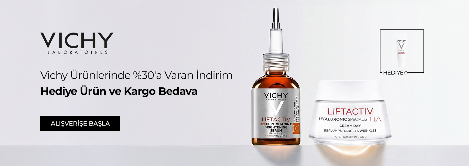 Kampanya 02.09.2026 – 10.09.2026 tarihleri arasında geçerlidir. Bundle (set) stok kodlu ürünler dahil değildir; sadece kampanya altında listelenen tüm ürünler dahildir.
Vichy ürünlerinde %30'a varan indirimler ürün fiyatlarına doğrudan yansıtılmıştır.
Kampanyadan yararlanmak için sepete eklenen Vichy ürünleri belirlenen kampanya koşulları üzerinden hesaplanacaktır.
Hediye ürün sepetinize otomatik olarak tanımlanacak olup DHL kargo ücretsizdir. Hediye ürün stoklarla sınırlıdır ve kampanya müşteri başına bir kez geçerlidir.
Kısmi iade durumunda, iade tutarı ürünün satın alınan
indirimli / kampanyalı net fiyatı üzerinden hesaplanır.
İade durumunda, kampanya kapsamı dışındaki diğer sepet avantajları veya kargo baremleri değişiklik gösterebilir.