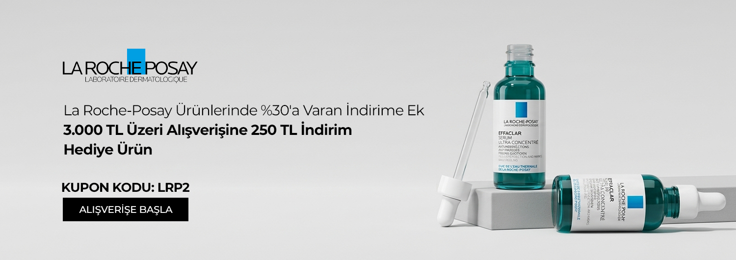 La Roche-Posay ürünlerinde 3.000 TL ve üzeri alışverişinizde 250 TL indirim ve 3 adet La Roche-Posay Effaclar Duo+ M Leke Karşıtı Bakım Kremi 2 ml hediye. Kampanya 14.09.2026 – 21.09.2026 tarihleri arasında geçerlidir (bitiş günü dahil).İndirim ve hediye, ödeme adımında LRP2 kupon kodunu girdiğinizde uygulanır; kod girilmediğinde ikisi de işlenmez. Kampanya müşteri başına bir kez kullanılabilir ve indirim sepet tutarına göre katlanmaz. Hediye ürünler stoklarla sınırlıdır ve hediye nedeniyle ürün fiyatlarında artış yapılmamıştır. Diğer kampanyalarla birleştirilemez.Kampanya yalnızca sachane.com üzerinden yapılan alışverişlerde ve kampanya sayfasında listelenen ürünlerde geçerlidir. Set (bundle) stok kodlu ürünler, saç boyaları, oksidanlar ve ton varyantları kampanya kapsamı dışındadır.Kısmi iade durumunda iade tutarı, ürünün satın alındığı indirimli net fiyat üzerinden hesaplanır. İade sonrası kampanyalı ürün toplamınız 3.000 TL'nin altına düşerse indirim ve hediye avantajı değişiklik gösterebilir.