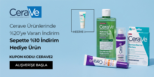 Kampanya 11.09.2026 – 30.09.2026 tarihleri arasında geçerlidir. Bundle (set) stok kodlu ürünler kampanyaya dahil değildir; kampanya yalnızca kampanya sayfasında listelenen tekil ürünlerde geçerlidir. Kampanya kapsamındaki CeraVe ürünlerini sepetinize eklediğinizde, CERAVE2 kupon kodu ile sepet tutarınıza %10 indirim uygulanır. İndirim alışveriş başına ve kullanıcı başına tek seferlik geçerlidir, katlanmaz ve diğer kupon kodlu kampanyalarla birleştirilemez. Kısmi iade durumunda iade tutarı, ürünün satın alındığı indirimli / kampanyalı net fiyat üzerinden hesaplanır. İade sonrasında kampanya koşulunun bozulması halinde kargo baremleri ve kampanya kapsamı dışındaki sepet avantajları değişiklik gösterebilir.