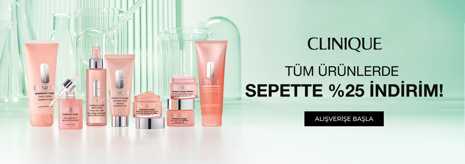 Clinique kampanyası 08.10.2026 – 18.10.2026 tarihleri arasında (bitiş günü dahil) geçerlidir. Sepetinizdeki kampanyalı Clinique ürünlerinin toplamına %25 indirim sepette uygulanır.
İndirim sepetinizde otomatik uygulanır; kupon kodu girmenize gerek yoktur. Kampanya süresince müşteri başına bir kez kullanılabilir.
Kampanya yalnızca sachane.com üzerinden yapılan alışverişlerde ve bu sayfada listelenen ürünlerde geçerlidir. Set (bundle) stok kodlu ürünler, saç boyaları ve oksidanlar kampanya kapsamı dışındadır. Diğer kupon ve kampanyalarla birleştirilemez.
Kısmi iade durumunda iade tutarı, ürünün satın alındığı indirimli net fiyat üzerinden hesaplanır. İade sonrası sepet tutarınız kampanya veya ücretsiz kargo koşulunun altına düşerse ilgili avantaj değişiklik gösterebilir.
