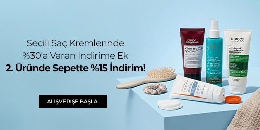 Seçili Saç Kremlerinde %30'a Varan İndirime Ek 2. Üründe Sepette %15 İndirim