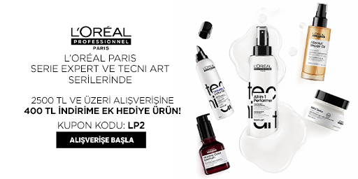 Tüm Loreal Professionnel Serie Expert ve Tecni Art Ürünlerinde 2.500 TL Üzerine 400 TL İndirim