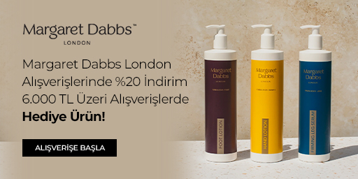Margaret Dabbs London ürünlerinde %20 indirim. Kampanya 21.09.2026 – 31.10.2026 tarihleri arasında geçerlidir (bitiş günü dahil). %20 indirim için kupon kodu gerekmez; indirim ürün fiyatlarına yansıtılmıştır. Sepetinizdeki kampanyalı ürünlerin toplamı 6.000 TL ve üzerine ulaştığında Margaret Dabbs Washbag sepetinize hediye olarak eklenir; hediye stoklarla sınırlıdır ve müşteri başına bir kez verilir. Kampanya sayfasında listelenen 52 ürünün tamamı kampanyaya dahildir. Set (bundle) stok kodlu ürünler dahil değildir. Kampanya yalnızca sachane.com üzerinden geçerlidir; pazaryeri satışlarımızı kapsamaz.