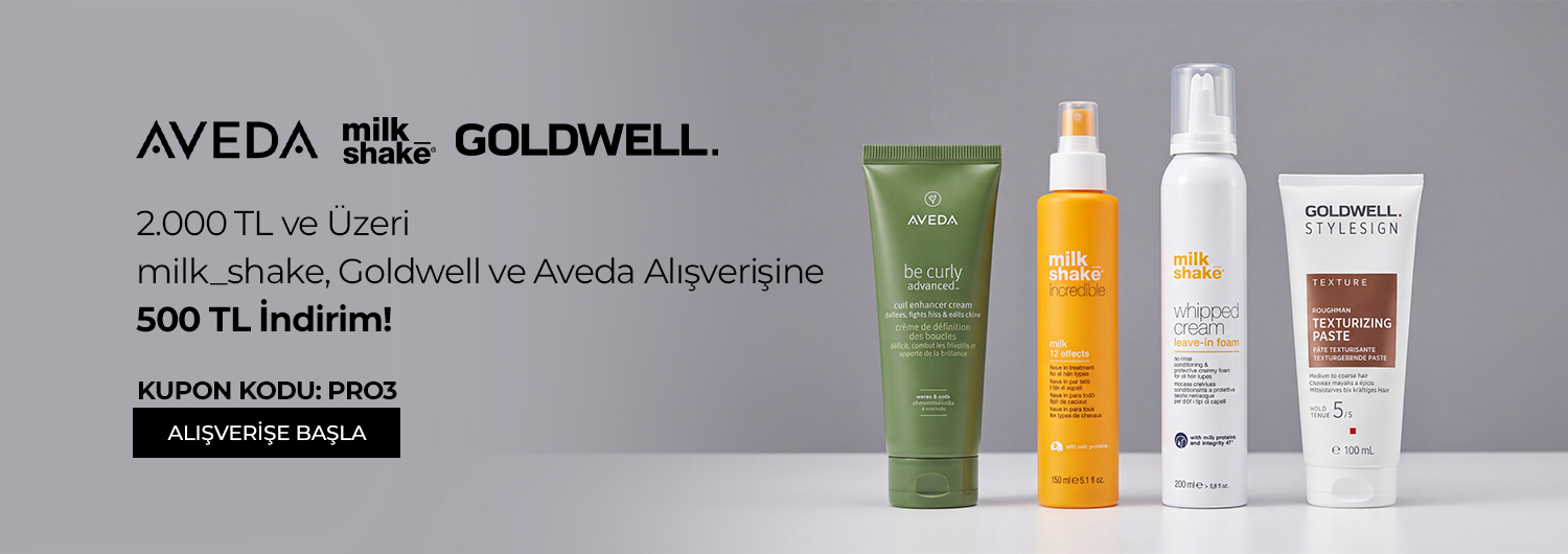 milk_shake, Goldwell ve Aveda kampanyası 20.10.2026 – 11.11.2026 tarihleri arasında (bitiş günü dahil) geçerlidir. Kampanyalı ürünlerden 2.000 TL ve üzeri alışverişinizde 500 TL indirim, PRO3 kodu ile sepette uygulanır.
Ödeme adımında PRO3 kodunu girmeniz gerekir. Kampanya süresince müşteri başına bir kez kullanılabilir.
Kampanya yalnızca sachane.com üzerinden yapılan alışverişlerde ve bu sayfada listelenen ürünlerde geçerlidir. Set (bundle) stok kodlu ürünler, saç boyaları, oksidanlar ve ton varyantları kampanya kapsamı dışındadır. Diğer kupon ve kampanyalarla birleştirilemez.
Kısmi iade durumunda iade tutarı, ürünün satın alındığı indirimli net fiyat üzerinden hesaplanır. İade sonrası sepet tutarınız kampanya veya ücretsiz kargo koşulunun altına düşerse ilgili avantaj değişiklik gösterebilir.