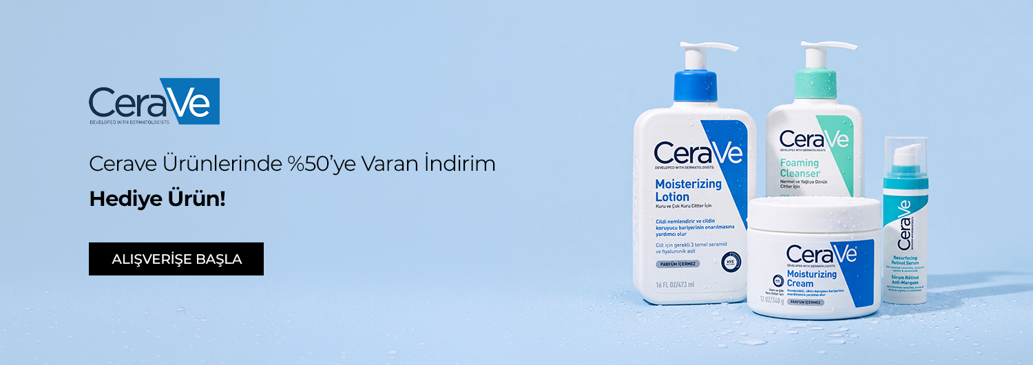 CeraVe kampanyası 21.10.2026 – 31.10.2026 tarihleri arasında (bitiş günü dahil) geçerlidir. CeraVe ürünlerindeki %50'ye varan indirimler ürün fiyatlarına yansıtılmıştır. Buna ek olarak kampanyalı CeraVe ürünlerinden alışverişinizde hediye ürün sepetinize otomatik eklenir. Hediye seçkisi: CeraVe Foaming Cleanser Gel 1,5 ml, CeraVe Facial Moisturising Lotion SPF 50 1,5 ml ve CeraVe Normal ve Kuruya Dönük Ciltler İçin Yüz Kremi SPF30 3 ml.
İndirimler ürün fiyatlarına yansıtılmıştır, hediye sepetinize otomatik eklenir; kupon kodu girmenize gerek yoktur. Hediye nedeniyle ana ürün fiyatlarında artış yapılmamıştır. Hediye, kampanya süresince müşteri başına bir kez verilir.
Kampanya yalnızca sachane.com üzerinden yapılan alışverişlerde ve bu sayfada listelenen ürünlerde geçerlidir. Set (bundle) stok kodlu ürünler, saç boyaları, oksidanlar ve ton varyantları kampanya kapsamı dışındadır. Diğer kupon ve kampanyalarla birleştirilemez. Hediye ürünler stoklarla sınırlıdır.
Kısmi iade durumunda iade tutarı, ürünün satın alındığı indirimli net fiyat üzerinden hesaplanır. İade sonrası sepet tutarınız kampanya veya ücretsiz kargo koşulunun altına düşerse ilgili avantaj değişiklik gösterebilir.