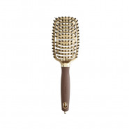 Olivia Garden Expert Care Flex Boar Nylon Bristles Altın ve Kahverengi Saç Fırçası