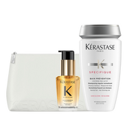 Kerastase Dökülme Karşıtı Saç Bakım Seti ve Beyaz Düz Çanta