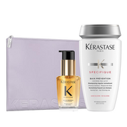Kerastase Dökülme Karşıtı Saç Bakım Seti ve Purple Flat Pouch