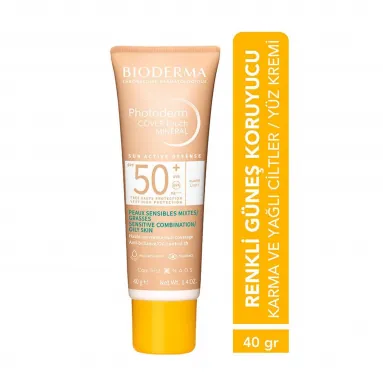 Bioderma Photoderm Cover Touch Light SPF50+ 40 ml - Yüksek koruma ve hafif yapılı renkli güneş kremi. Cildinizi güneşin zararlı etkilerinden korurken doğal bir görünüm sağlar.