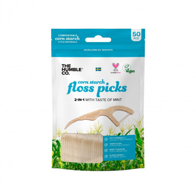 The Humble Co Floss Picks Bitki Bazlı Kürdanlı Diş İpi Nane 50 Adet