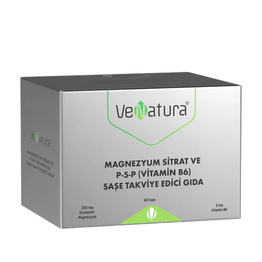 VeNatura Magnezyum Sitrat P-5-P Vitamin B6 60 Saşe