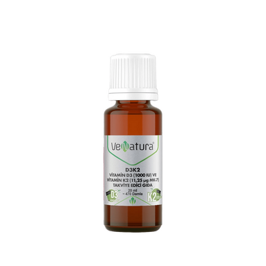 VeNatura D3K2 Vitamin D3 ve Vitamin K2 Takviye Edici Gıda 20 ml