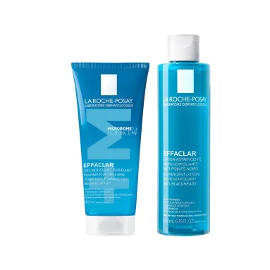 La Roche-Posay Effaclar Yüz Temizleme Jeli 200 ml + Gözenek Sıkılaştırma Etkili Tonik 200 ml