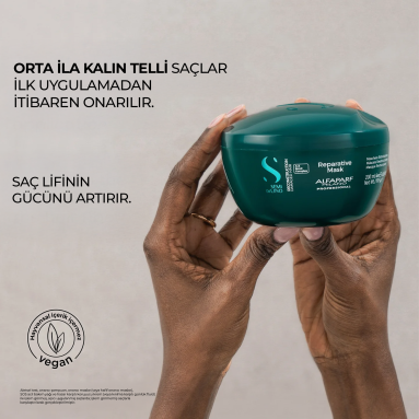 Alfaparf Semi Di Lino Reconstruction Reparative Mask Yıpranmış Saçlar İçin Onarıcı Maske 200 ml - Yıpranmış saçları derinlemesine onaran, besleyici saç maskesi
