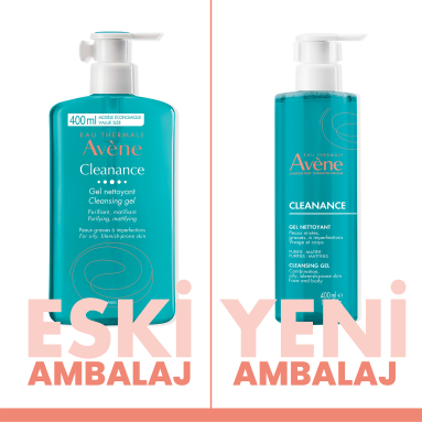Avene Cleanance Yağlı ve Akneye Eğilimli Ciltler için Matlaştırıcı Temizleme Jeli 400 ml - Akneye Eğilimli Ciltler İçin Derinlemesine Temizlik Sunan Günlük Jel