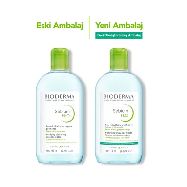 Bioderma Sebium H2O Misel Su 500 ml – Cildi temizlerken sebum dengesini sağlayarak ferah ve taze bir görünüm kazandıran misel su.