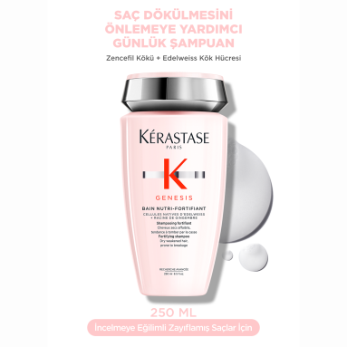 Kerastase Genesis Bain Riche Dökülme Karşıtı Güçlendirici Şampuan 250 ml - Zayıf ve dökülmeye eğilimli saçlar için besleyici bakım şampuanı görseli