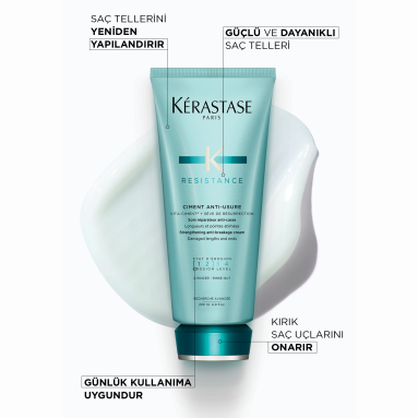 Kerastase Resistance Reconstruction Ciment Anti-Usure Zayıf ve Yıpranmış Saçlar için Onarıcı Durulanan Bakım Kremi 200 ml – Saçın kırılmasını önleyerek daha güçlü ve sağlıklı görünmesini sağlayan profesyonel krem.