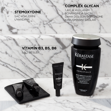 Kerastase Densifique Bain Densite Homme Erkekler İçin Yoğunluk Kazandıran Şampuan 250 ml – Saç köklerini uyararak daha yoğun ve hacimli saç görünümü sağlayan şampuan.