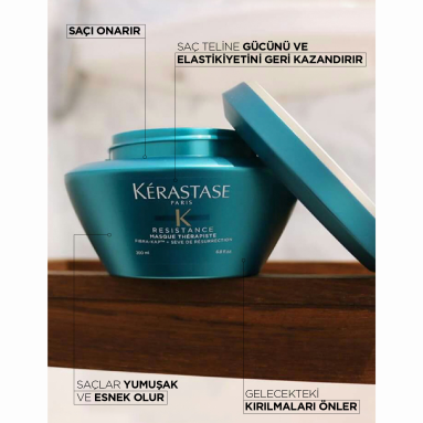 Kerastase Resistance Ciment Masque Therapiste Çok Yıpranmış Saçlar İçin Maske 200 ml – Saç tellerini güçlendiren, elastikiyet kazandıran ve kırılmaları azaltmaya yardımcı bakım maskesi.