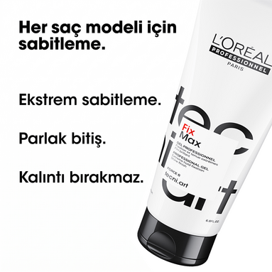 Loreal Professionnel Paris Tecni Art Fix Max Ekstra Tutucu Jel 200 ml - Saç şekillendirmede uzun süreli tutuş sağlayarak kalıcı stil oluşturmak için ideal jel
