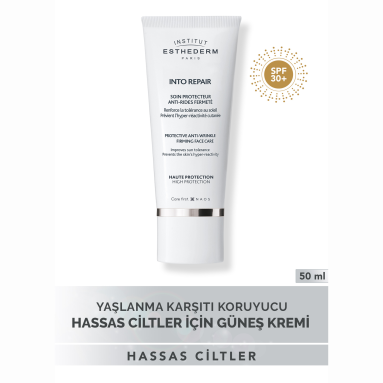 Esthederm Into Repair Çok Hassas Ciltler için Yüksek Korumalı Güneş Kremi 50 ml - Aşırı Hassas ve Reaktif Ciltler İçin Geliştirilmiş Yüksek Koruma Faktörlü Güneş Kremi