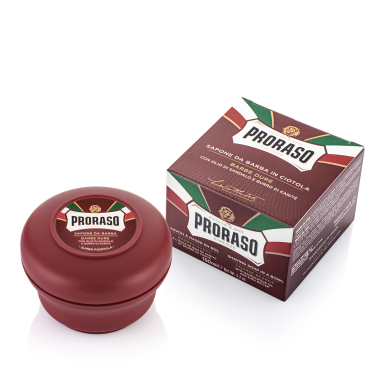 Proraso Sandal Ağacı ve Shea Özlü Tıraş Sabunu 150 ml – Saç ve cildi besleyip nemlendirirken, pürüzsüz tıraş sağlayan sandal ağacı ve shea özlü sabun.