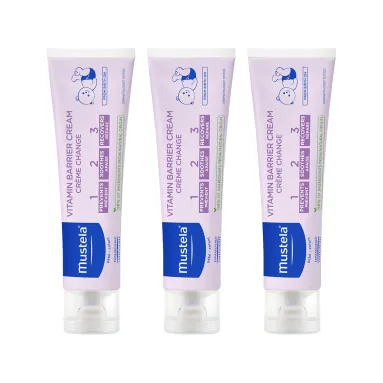Mustela Vitamin Barrier Cream 1.2.3 Pişik Kremi 100 ml x 3 Adet