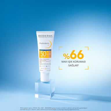 Yüksek koruma faktörlü Bioderma Photoderm M SPF 50+ Golden Renkli Güneş Kremi ile cildinizi UVA ve UVB ışınlarından etkili bir şekilde koruyun. Aynı zamanda cilt tonunuzu eşitleyerek doğal bir görünüm sağlar.
