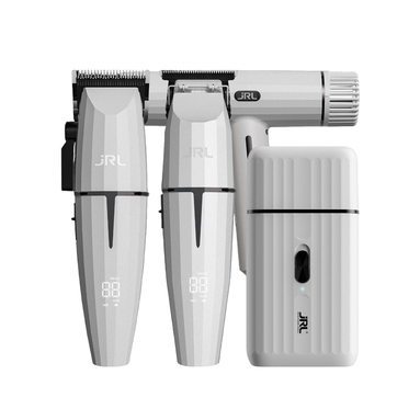 JRL PROFESSIONAL Ghost Kit 3 Saç Kesim Çizim Sakal ve Fön Makinesi Seti Beyaz