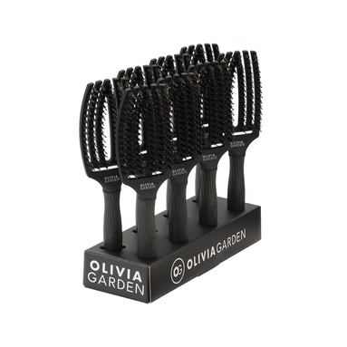 Olivia Garden Fingerbrush Boar Nylon Full Black M Saç Fırçası ve Stand