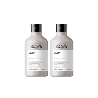Loreal Professionnel Paris Serie Expert Silver Çok Açık Sarı, Gri ve Beyaz Saçlar için Renk Dengeleyici Mor Şampuan 300 ml 2 Adet
