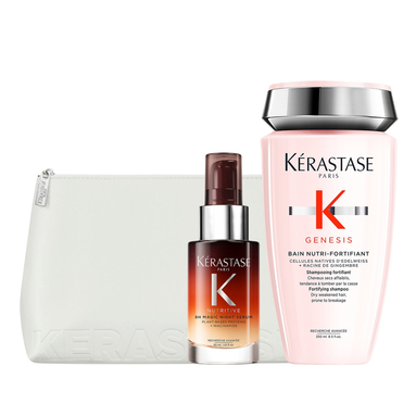 Kerastase Dökülme Karşıtı Güçlendirici Saç Bakım Seti ve Beyaz Düz