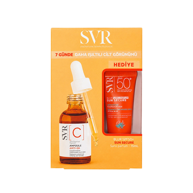 SVR Ampoule Antio-Ox Vitamin C Konsantre Serum 30 ml ve SVR Sun Secure Blur SPF50+ 15 ml