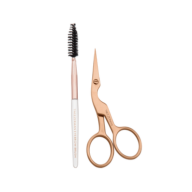 TWEEZERMAN Brow Scissors & Brush Rose Gold Rose Gold Kaş Makası ve Fırçası